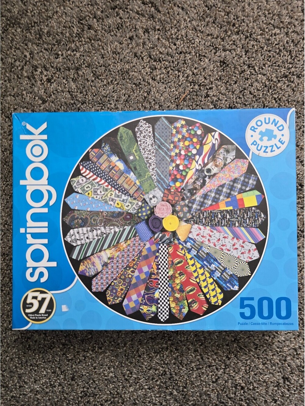Springbok It's a Tie 500 Piece Round Jigsaw Puzzle Vintage Complete Neckties